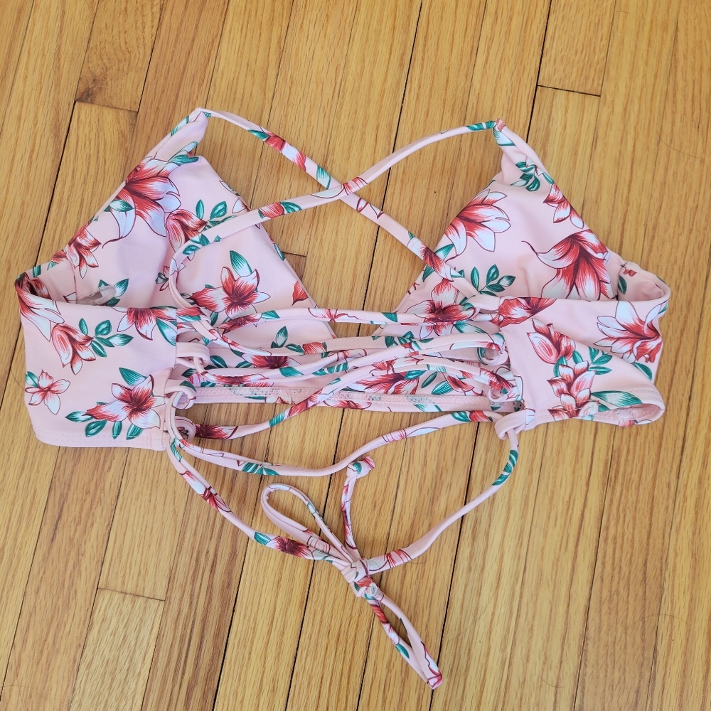Pink Floral Bikini Top - Picture 2 of 4